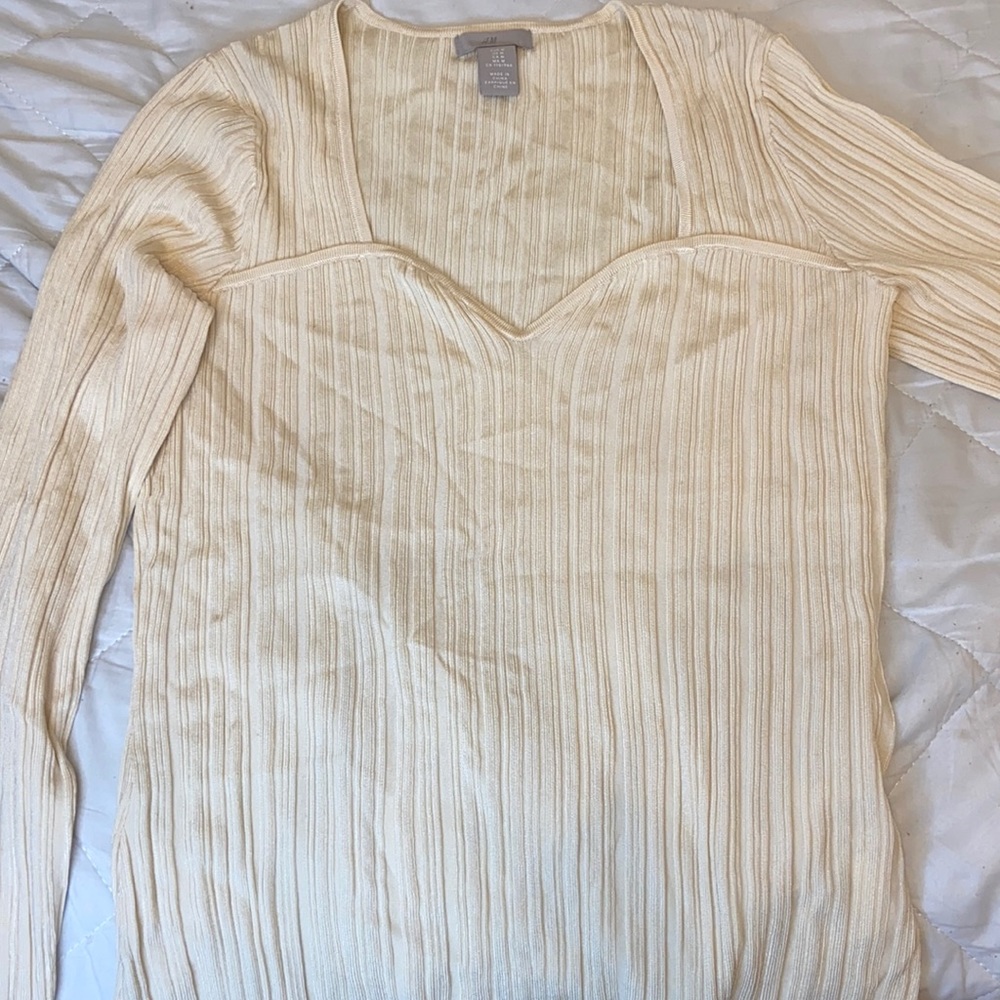 H&M Heart Shaped Long Sleeve Blouse